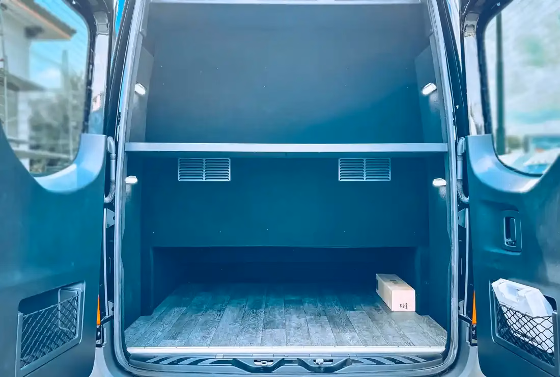 Sprinter van wedding party and guest shuttle transportation